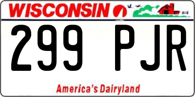 WI license plate 299PJR