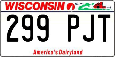 WI license plate 299PJT