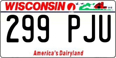 WI license plate 299PJU