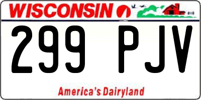 WI license plate 299PJV