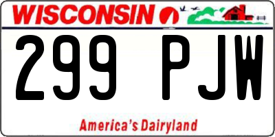 WI license plate 299PJW