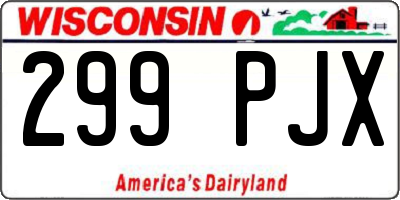 WI license plate 299PJX