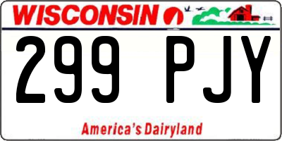 WI license plate 299PJY