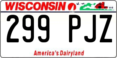 WI license plate 299PJZ