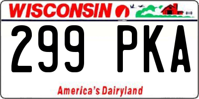 WI license plate 299PKA
