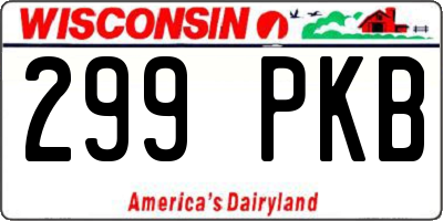 WI license plate 299PKB