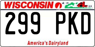 WI license plate 299PKD