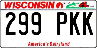 WI license plate 299PKK