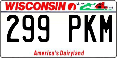 WI license plate 299PKM