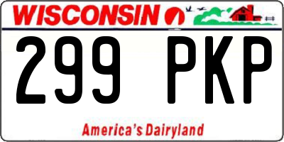 WI license plate 299PKP