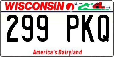 WI license plate 299PKQ