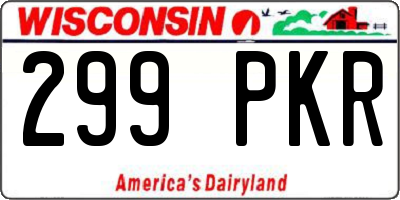WI license plate 299PKR