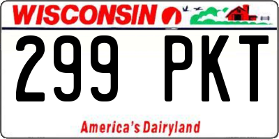WI license plate 299PKT