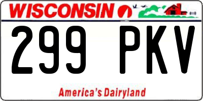 WI license plate 299PKV