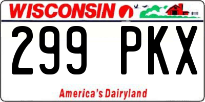 WI license plate 299PKX