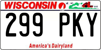 WI license plate 299PKY