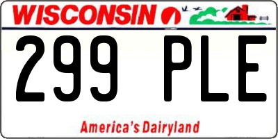 WI license plate 299PLE