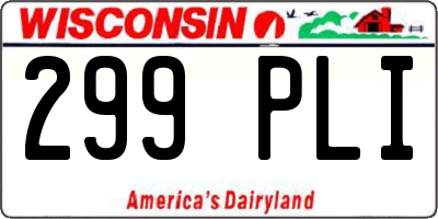 WI license plate 299PLI
