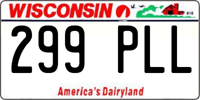 WI license plate 299PLL