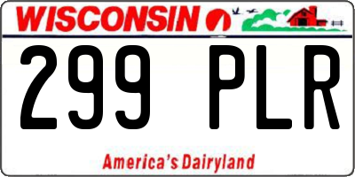 WI license plate 299PLR