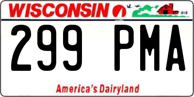 WI license plate 299PMA