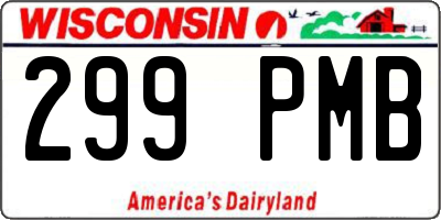 WI license plate 299PMB