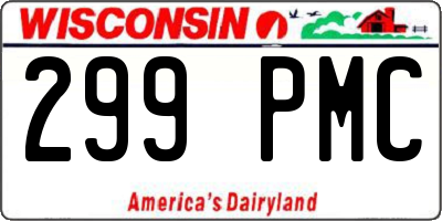 WI license plate 299PMC