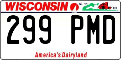 WI license plate 299PMD