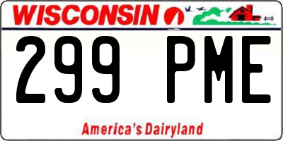WI license plate 299PME