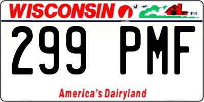 WI license plate 299PMF