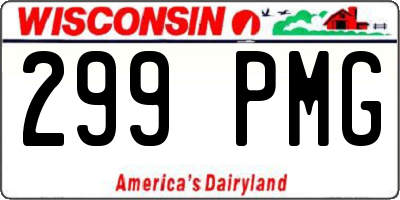 WI license plate 299PMG