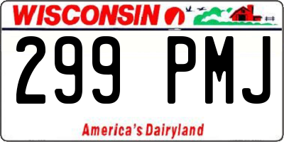 WI license plate 299PMJ