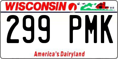 WI license plate 299PMK