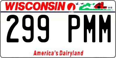 WI license plate 299PMM
