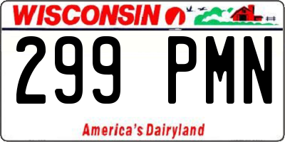 WI license plate 299PMN