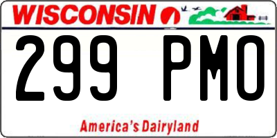 WI license plate 299PMO