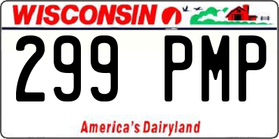 WI license plate 299PMP
