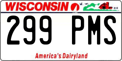 WI license plate 299PMS