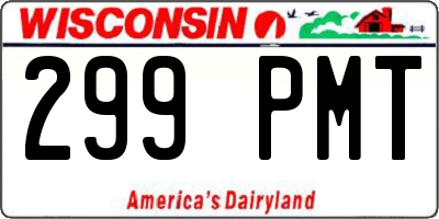 WI license plate 299PMT