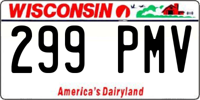 WI license plate 299PMV