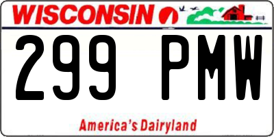 WI license plate 299PMW
