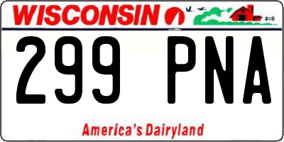 WI license plate 299PNA