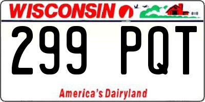 WI license plate 299PQT