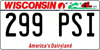 WI license plate 299PSI