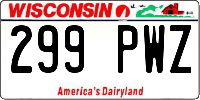 WI license plate 299PWZ