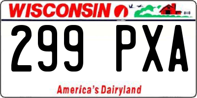 WI license plate 299PXA