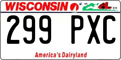 WI license plate 299PXC