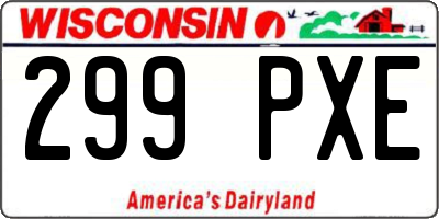 WI license plate 299PXE