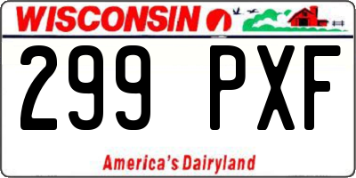 WI license plate 299PXF