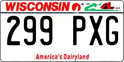 WI license plate 299PXG